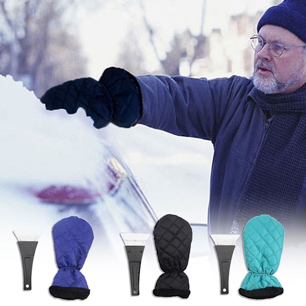 Vandafvisende Sneskraber Handske Frost Isfjernelse Tyk Varmt Fleeceforing Skovl