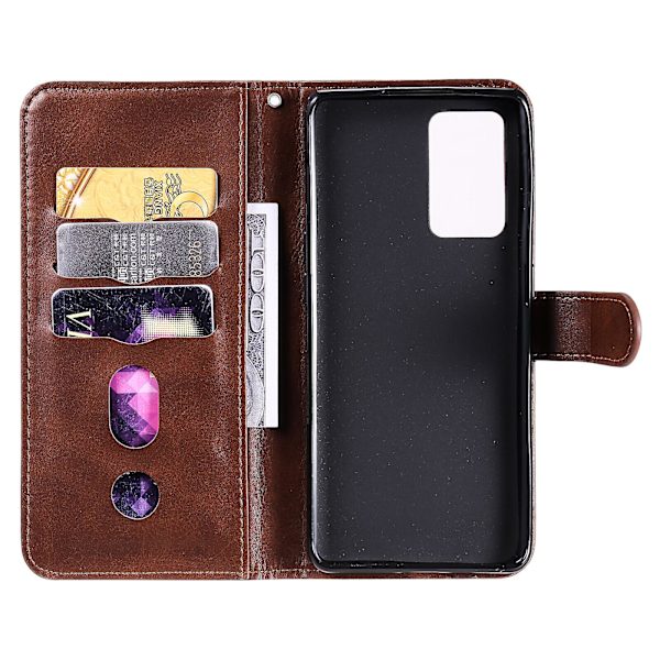 Fodral för Oppo Reno 6 5g Blixtlåsfack Plånboksfodral Magnetisk Stängning Kortplatser Mjuk Tpu Premium Pu Läder Magnetiskt Flippskydd - Brun