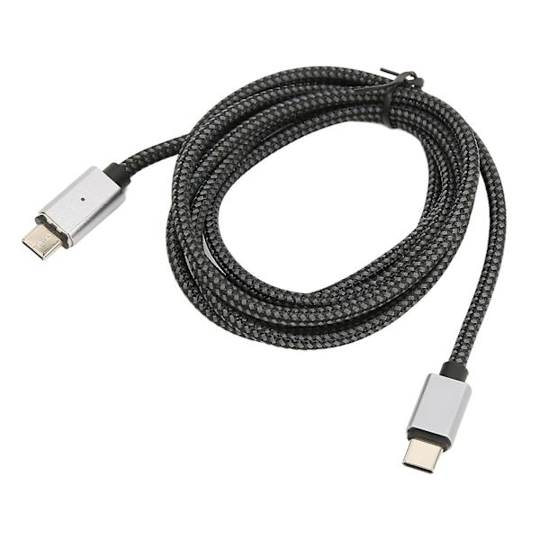 USB C magnetisk laddningskabel - 1,5 m, PD 100 W snabbladdning, 480 Mbps, rak kabel med LED-ljus