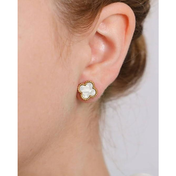 Lykkekløversæt Halskæde Vedhæng Øreringe Armbånd Til Kvinder Piger 19k Guldbelagt Charm Sødt Smykke Kvinder Piger Gave
