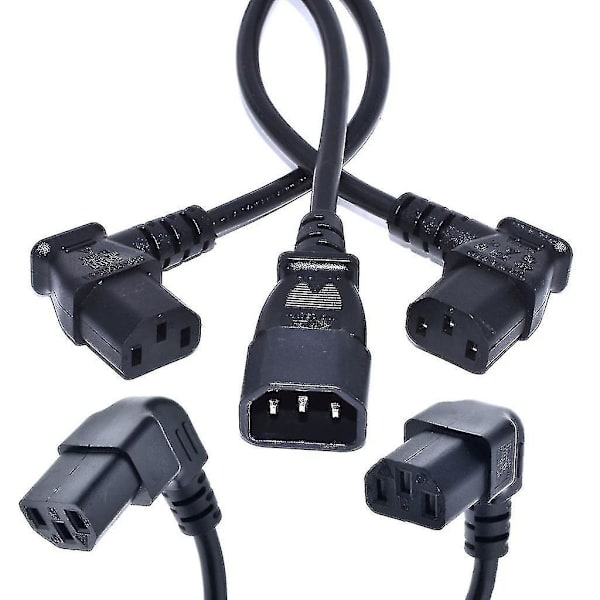 Nedhængt Vinkelkabel IEC 320 C13 Hun til C14 Han PDU Vinkel Strømkabler Strømkabeladapter