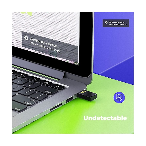 Oupptäcktbar Mus-Jiggler Håller PC/Laptop/Dator Vaken Driverfri USB och Typ C 2 i 1 Mus