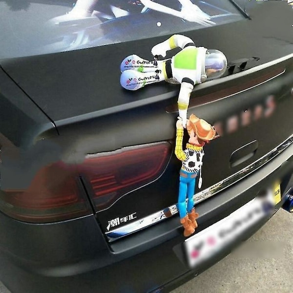 Biltaksdekoration Docka Bilsvans Rolig docka Bil Exteriördekoration Present till pappa (buzz Rescue Woody (med huva))