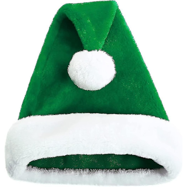 Grøn Julemandshue Julemandshue Til Voksne Deluxe Julemandshue Kostume Plys Julepynt