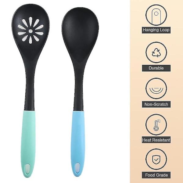 Nylon Køkkenredskaber Non-stick Stegespade Ske Tæt Mere Madlavning Køkken 2-delt Sæt
