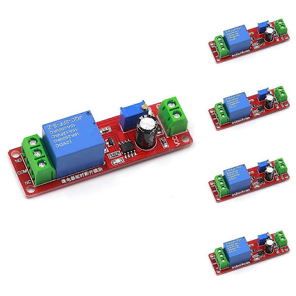 5 st NE555 DK555 Timer Switch Justerbar Koppla bort Modul Tidsfördröjningsrelä Modul DC 12V Fördröjningsrelä