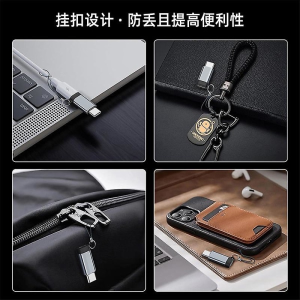 2 kpl Lightning - USB-C -sovitinta, USBC - Lightning -laturiadapteri iPhone 15/15 Plus/15 Pro Max:lle, tukee latausta ja tiedonsiirtoa