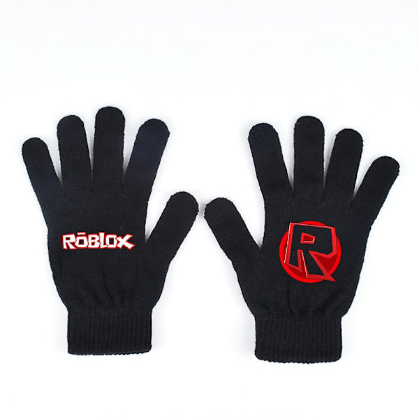 Hanske for barn, gutter og jenter, Roblox-spill, strikkede, fullfinger, vintervarme, gave