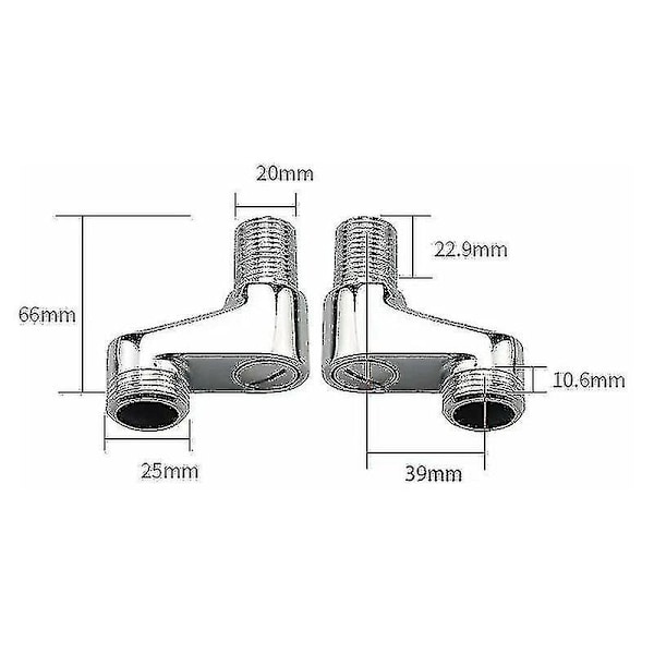 2-pakks Badekar-Blanderadapter, Justerbar Svingarm, 25 mm, 20 mm, Dusj Blander, Bad Blander, Solid Messing Blander