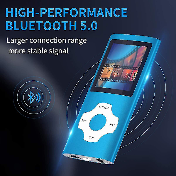 Bluetooth 5.0 Mp3 / Mp4 -soitin 32 Gt muistikortilla, 1,8 tuuman LCD-näyttö, tukee jopa 128 Gt / video / äänen tallennusta / FM-radiota / e-kirjanlukijaa / kuvan katselua Dar