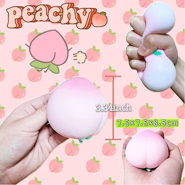 Stressbolde Fersken Squeeze Ball Stressbold Til Børn/Voksne - Sjov & Sikker Dejbold 1stk