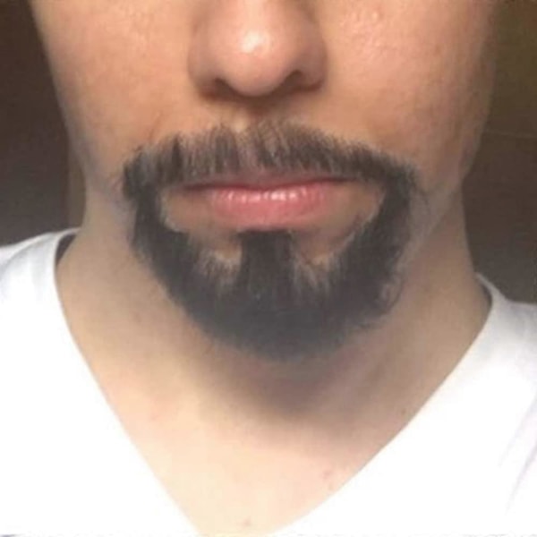 Falskt menneskehårskjegg for menn Ett par brunt falskt bart falsk bart realistisk skjegg falskt ansiktshår håndknyttede blonde skjeggbiter for Halloween Funny Co