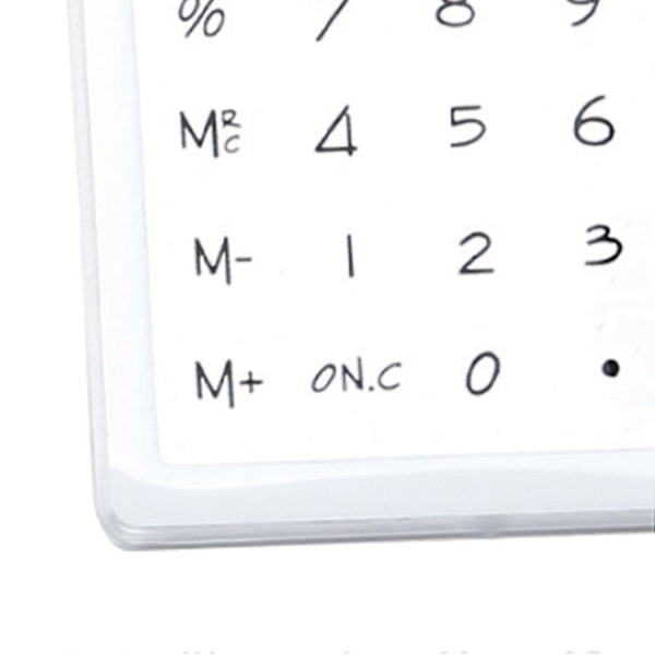 Solcelledrevet Lommeregner Touchskærm 8-cifret LCD-display Bærbar Transparent Lommeregner til Kontor