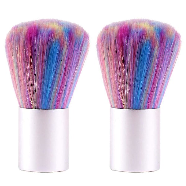 Nagelkonst Dammborstar, Mjuka Nagelrengöringsborstar För Nagelkonst, Nageldammborstar, Färgglada Kort Handtag Makeup Puderborste, Rougeborstar