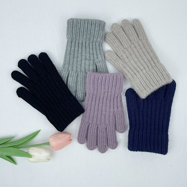 1 par barnvantar unisex stickade varma fem fingrar enfärgade elastiska halkfria mjuka tjocka studenter skrivhandskar vinter utomhusvantar