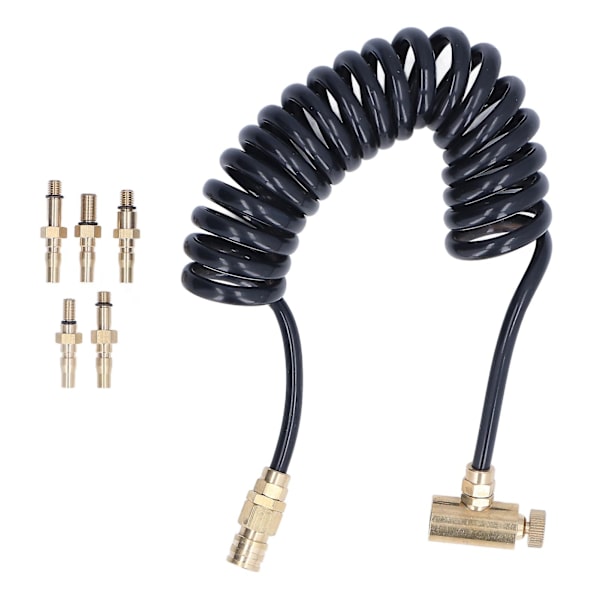 1500psi Airsoft Grön Gasflaska Adapterset med Spiral Slangförlängning och Mässingadapter