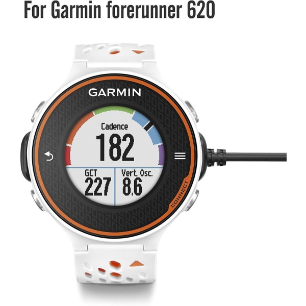 TWYGV Ladedock Kompatibel med Garmin Forerunner 620, USB Data Synkronisering Lade Stativ med 1M Ladekabel for Forerunner 620 Smartklokke, Svart