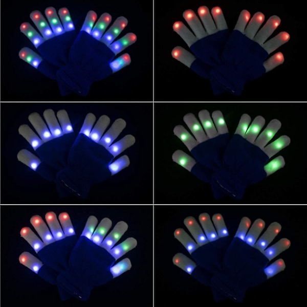 Lasten valokäsineet, lasten sormivalot, vilkkuvat LED-lämpökäsineet valoilla syntymäpäiväjuhliin, jouluun ja muihin tilaisuuksiin
