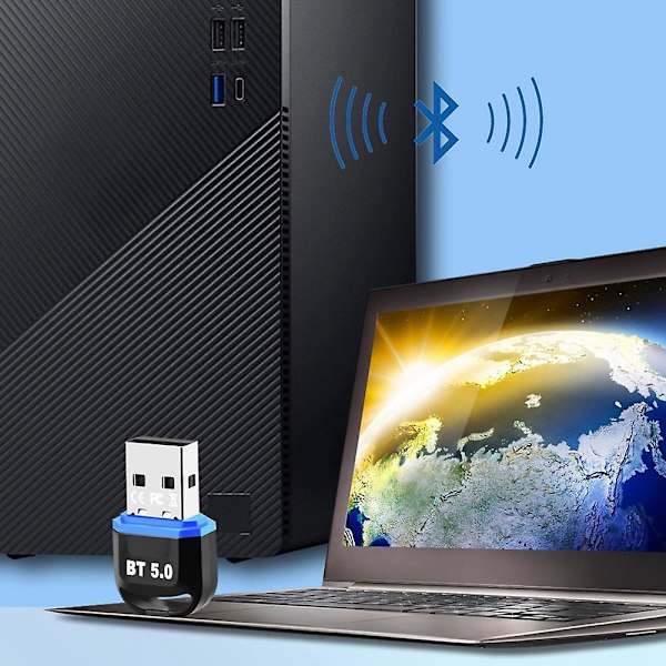 USB Bluetooth 5.0 Adapter Modtager 5.0 Bluetooth Dongle Adapter til PC Laptop BT Sender