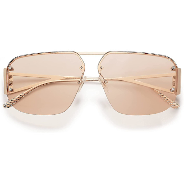 Trendikkäät Aviator-aurinkolasit Miehille ja Naisille Retro Metallirunkoiset Kehykset Varjostimet Lentes De Sol Para Mujer SJ1192-(Ruskea)