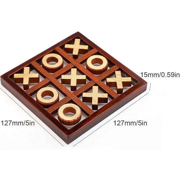 Klassiskt Tic-tac-toe-spel, Trä Familjespel Set Noughts And Crosses Spel, Handgjord Familjespel Leksak, Trä Spel Och Bräde För Barn
