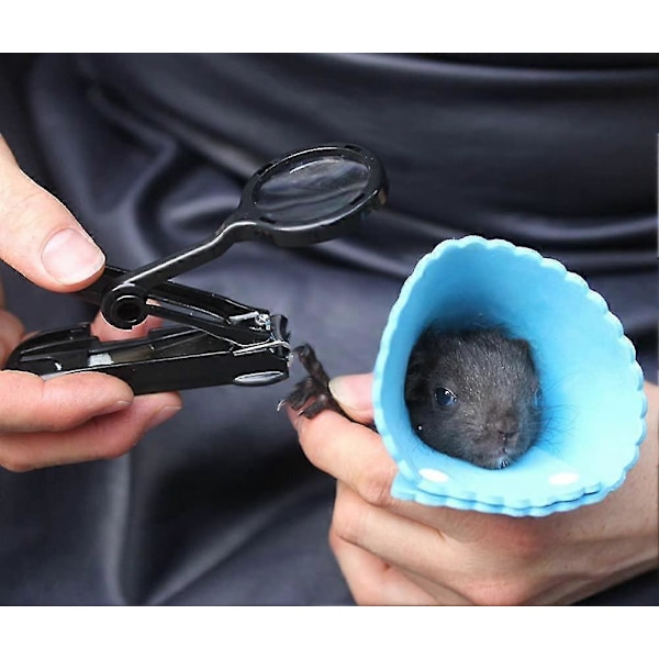 Marsvins Nagelklämma med Förstoringsglas Rostfritt Stål Klo Nageltrimmer För Små Djur Igelkott Kanin Hamster Iller Hamstrar Chinchilla