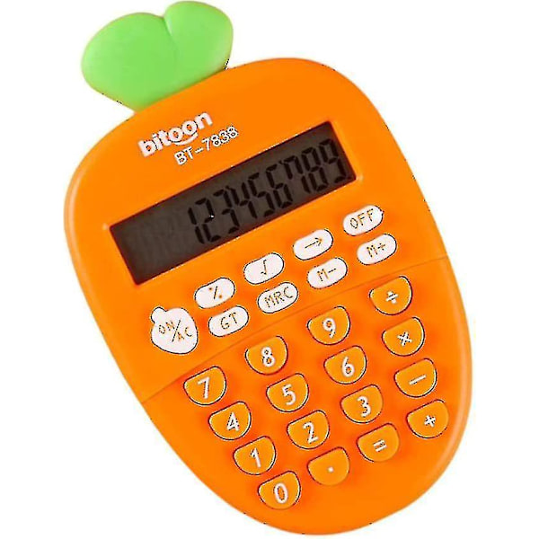 Datorräknare 12-siffrig, Kawaii Mini-räknare för barn, Söt Morot, Bärbar, Liten Grundskoleelev, Räknare för Hem, Skola, Kontorsbehov