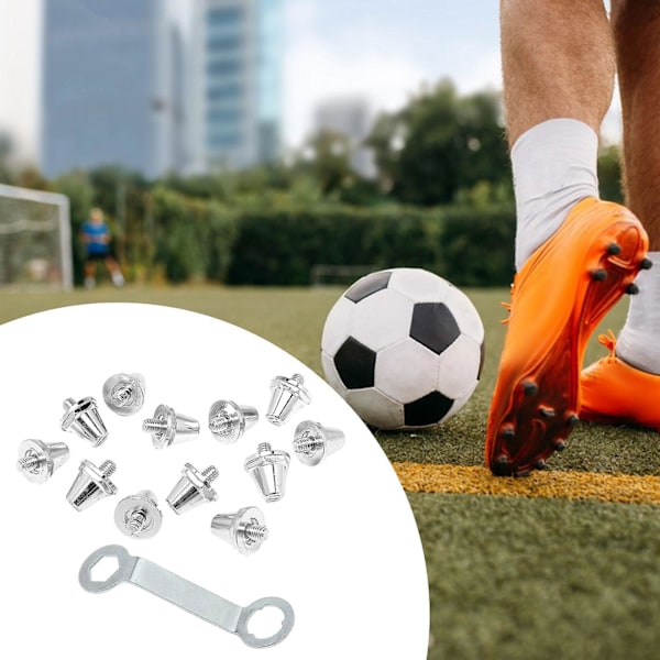 12x Fotbollsskor Dubbar Fotbollsdubbar Portabla Skruvar i M5 Fast Underlag Halkfria Rugby Dubbar Ersättningsspikar för Tävling