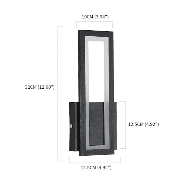 LED-vägglampa för inomhus, 16W Enkel Kvadratisk LED-vägglampa, Modern Dekorationsbelysning LED-vägglampa Armatur Varmvit 3000k