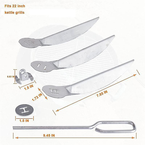 22-1/2-Tommer One-Touch Rengøringssystem Kit til Grilldele, 7444 til Grillreservedele, Let