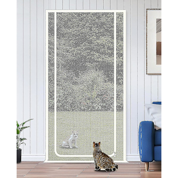 Dør Passer Dørstørrelse 90cm X 210cm, Tykkere Heavy Duty Kjæledyr Nettdør For Hunder Katter Mygg, Egnet For Stue, Soverom, Kjøkken, Patio, Cor