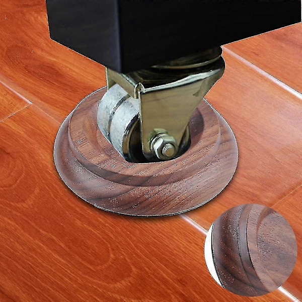 Hårdträ Upprätt Piano Caster Cups Set Om 4 Riktig Valnöt Trä Möbel Ben Pads Skydd
