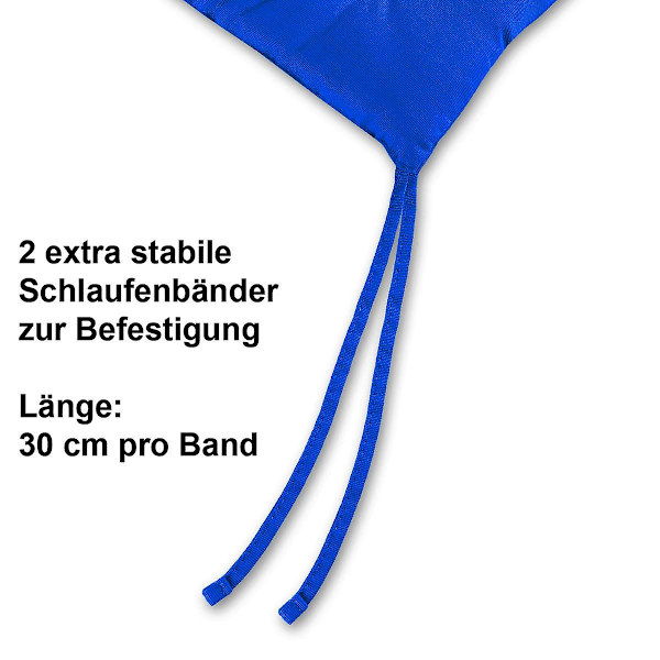 Sett med 4 seteputer 40x40x3cm med stropper for innendørs og utendørs med Oeko-tex-sertifisering - (antracit)