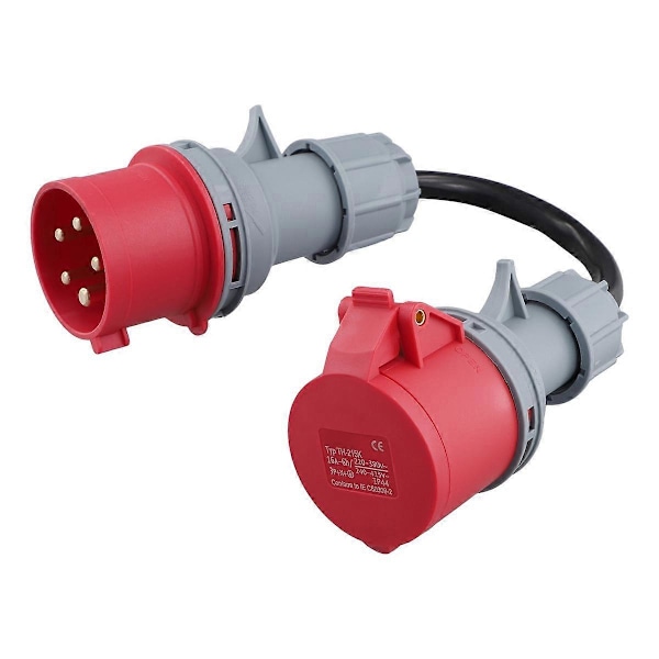 5 Pin Red 32A Male to 16A Female -Adapter Gen Ev Charger Extension Cord Connector 400V Outlet