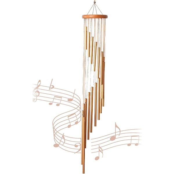 Christmas Outdoor Wind Chime, Outdoor Wind Chime With Hooks, Wind Chime Musical Bells, 18 Bronze Tubes, Outdoor, For Patio, Garden, Balcony, Home Deco