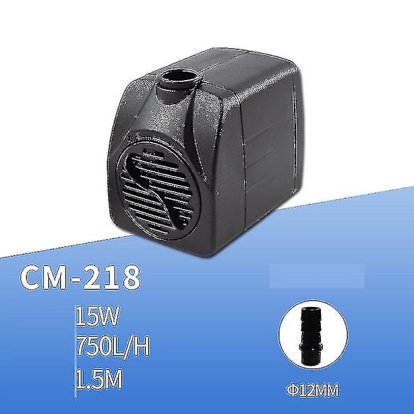 Ultrahiljainen suihkulähdepumppu, pieni upotettava pumppu (15w 750l/h) Eurooppalainen standardi lampille, vesiaiheille, akvaarioille