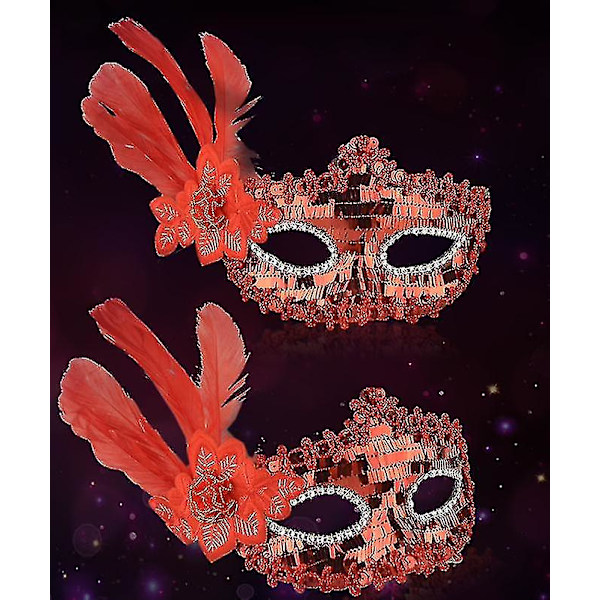Mardi Gras-maske, fjærøye-maske til Halloween