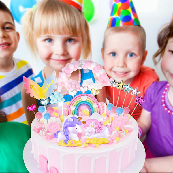 26 Yksisarviskakun Koristetta Rainbow Kakun Koristetta Hyvää Syntymäpäivää Kakun Koristetta Tytöille Widgets