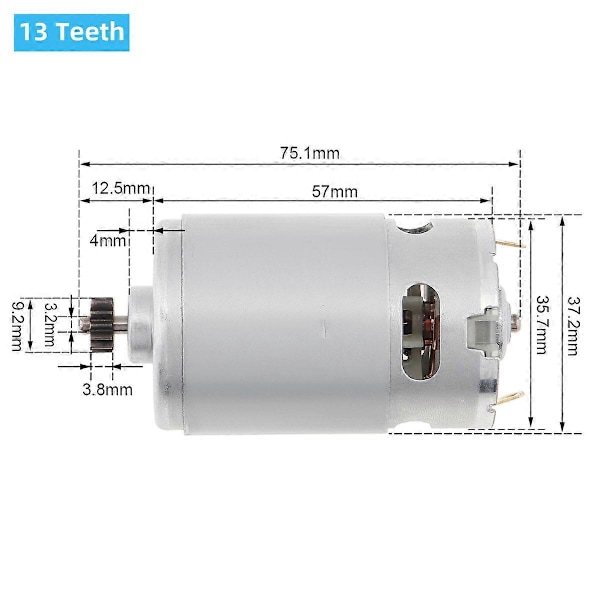 RS550 DC-motorer 108V/12V/144V/168V/18V/21V/25V Bor-motor med 9/11/12/13/14 Tands Høj Moment Gearkasse til Elektrisk Bor