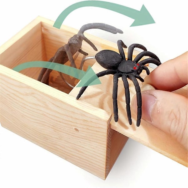 Spider Prank Box - Funny Wooden Box Toy, Hilarious Christmas Money Gift Box Surprise Toy and Gag Gift Practical Joke