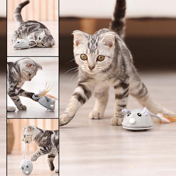 Rörlig Musleksak för Katt USB-Laddning Lek-Fånga Råttor för Inomhus Katter