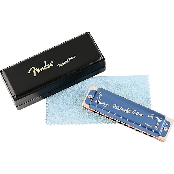 Midnight Blues Harmonica - Toneart E Bundt Med Bæreetui Og Instruktionsbog