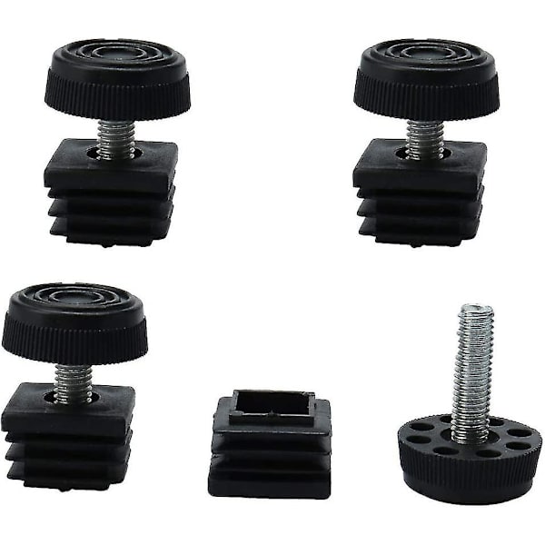 Justerbara Möbelfötter 25 X 25mm Kvadratisk Insats 4 Set