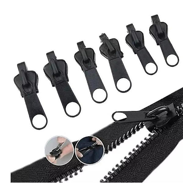 6 st Fix Zip Puller, Zip Slider Reparation Instant Kit, Instant Zipper Set, Fix Zipper Avtagbar Räddning Ersättning Pack, Instant Zipper Set