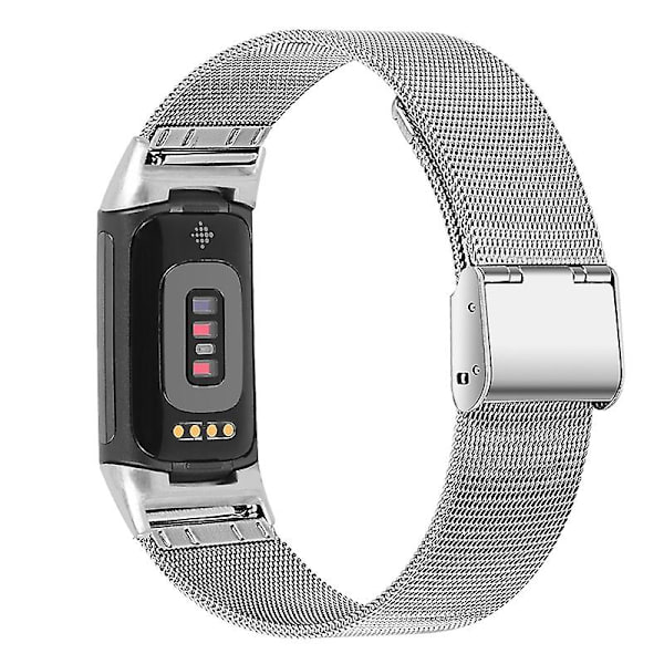 Justerbart smartklockarmband i rostfritt stål i milanesisk stil för Fitbit Charge 6/5