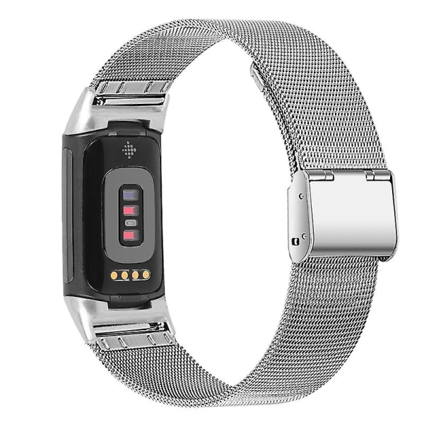 Milanese Ståljusterbar Smartklokke Armbånd for Fitbit Charge 6/5