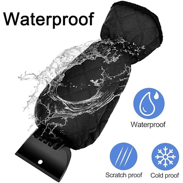 Isskrapa med handske, snöskrapa med varmt fleecefoder, isskrapa