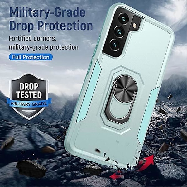 SamSung Galaxy S21FE mobilskal, militärklassat stötsäkert skydd, klarat 15 fots falltest, skyddsskal med magnetiskt stöd och bilfäste