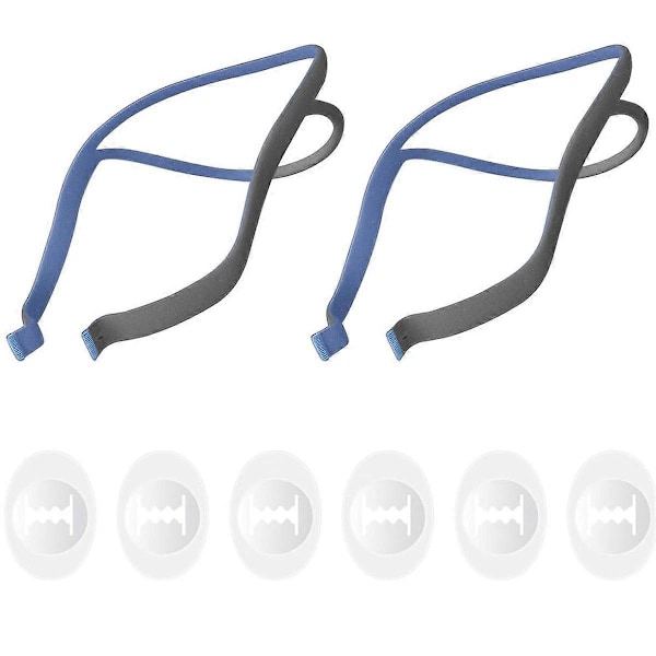 2-pack Air Fit P10 Huvudställningsrem, CPAP Huvudställningsersättning för P10 Näskuddsmask, med 6 Justeringar