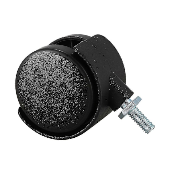 5 stk. 6mm gevindstang 40mm dobbelthjul roterende hjul sort